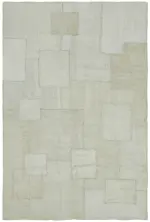 Kendir Çizgili Beyaz Kenevir İpinden El Dokuma Kilim-200x300