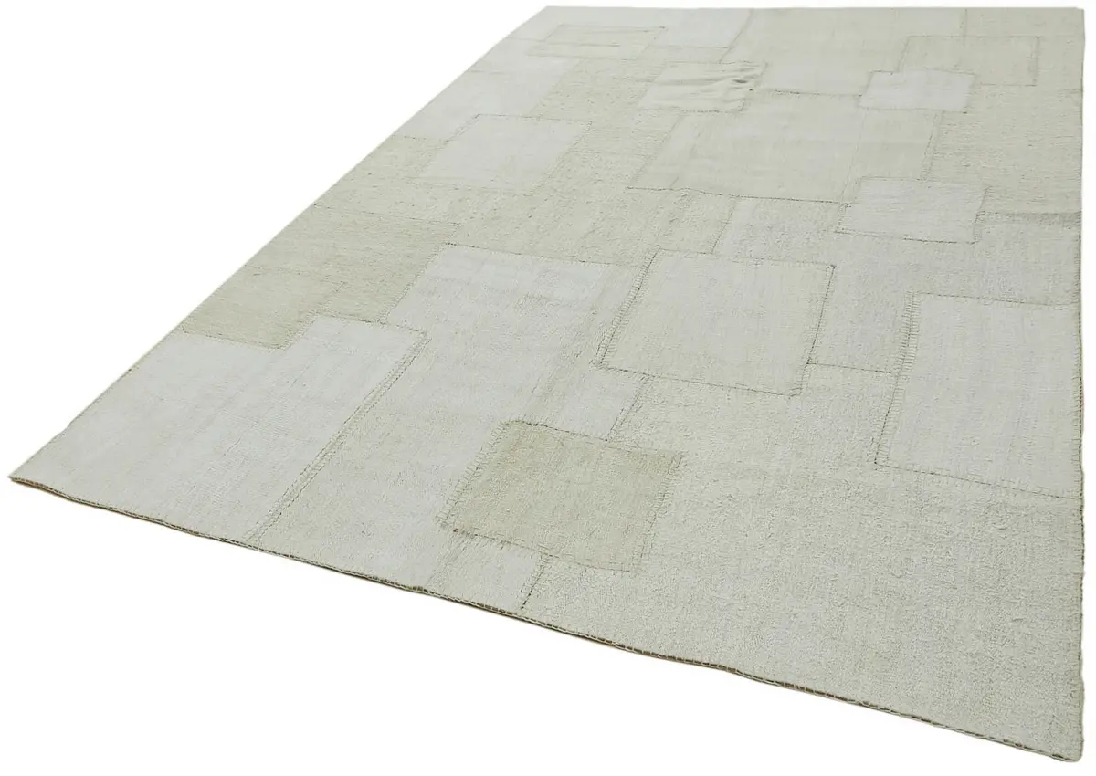 Kendir Çizgili Beyaz Kenevir İpinden El Dokuma Kilim-200x300 - Görsel 3