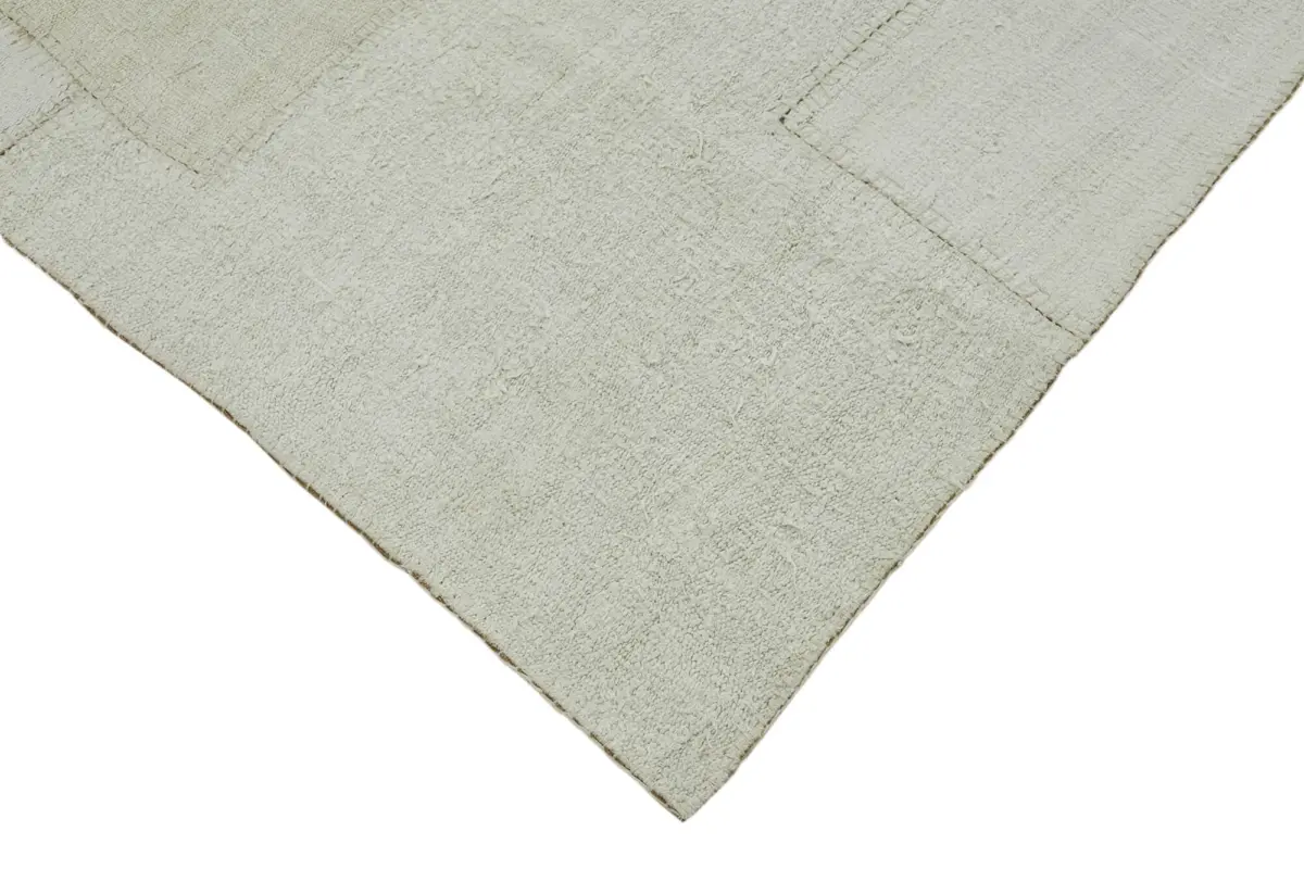 Kendir Çizgili Beyaz Kenevir İpinden El Dokuma Kilim-200x300 - Görsel 4