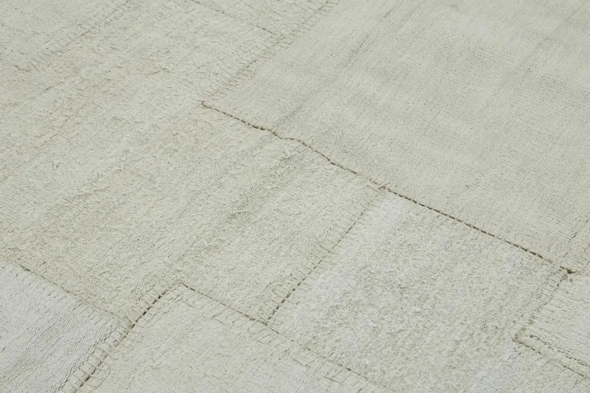 Kendir Çizgili Beyaz Kenevir İpinden El Dokuma Kilim-200x300 - Görsel 5