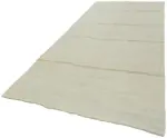 Kendir Çizgili Beyaz Kenevir İpinden El Dokuma Kilim-172x387 - Görsel 3