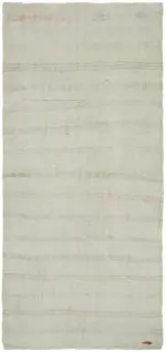 Kendir Çizgili Bej Kenevir İpinden El Dokuma Kilim-177x380