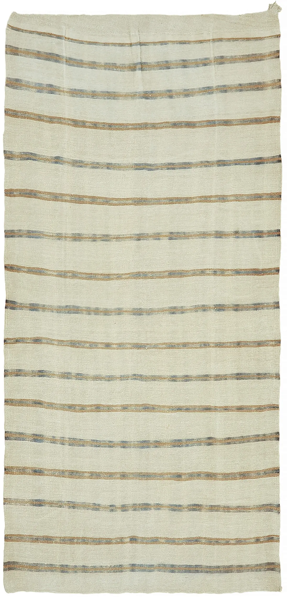 Kendir Çizgili Bej Kenevir İpinden El Dokuma Kilim-172x347 - Görsel 2