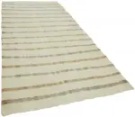 Kendir Çizgili Bej Kenevir İpinden El Dokuma Kilim-172x347 - Görsel 3