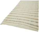 Kendir Çizgili Bej Kenevir İpinden El Dokuma Kilim-172x347 - Görsel 4