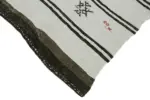 Kendir Çizgili Beyaz Kenevir İpinden El Dokuma Kilim-180x370 - Görsel 4