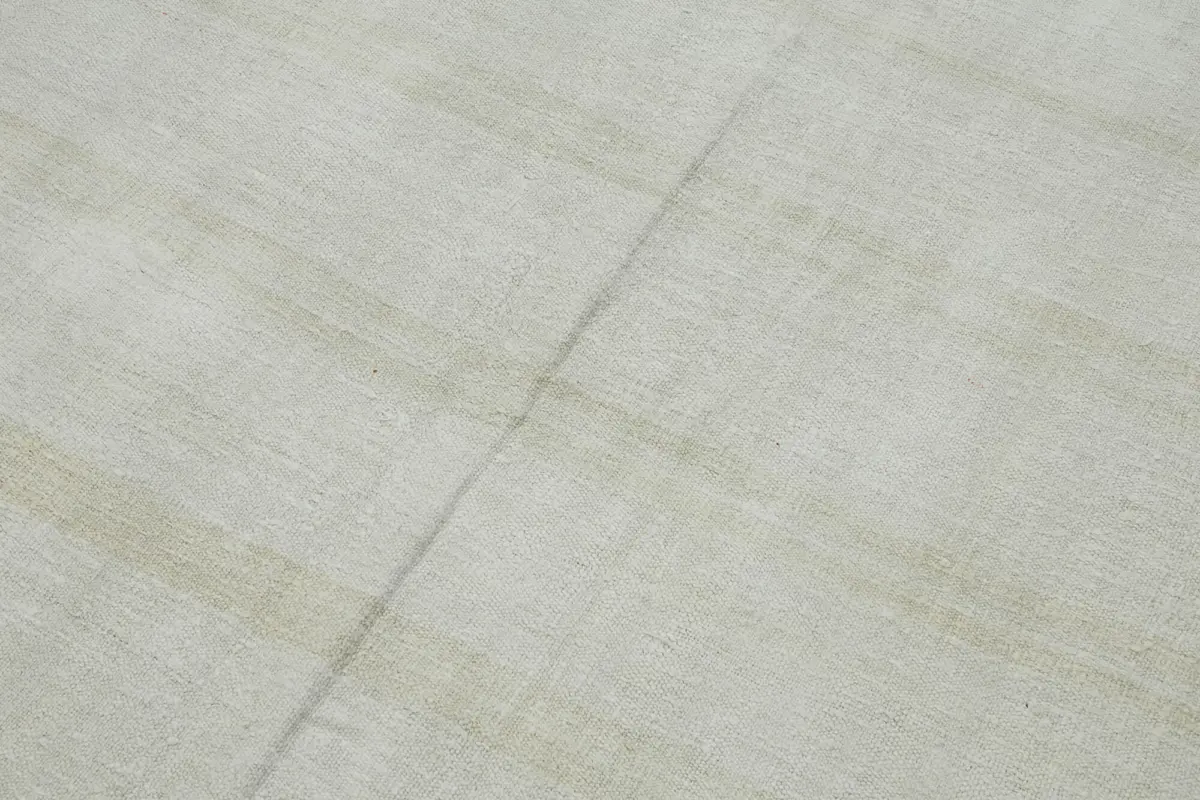 Kendir Çizgili Beyaz Kenevir İpinden El Dokuma Kilim-170x407 - Görsel 5
