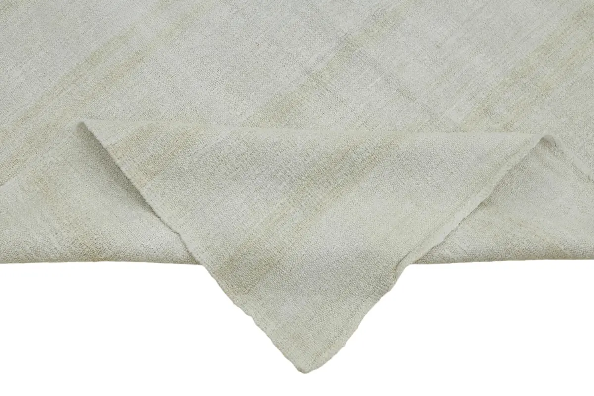 Kendir Çizgili Beyaz Kenevir İpinden El Dokuma Kilim-170x407 - Görsel 6