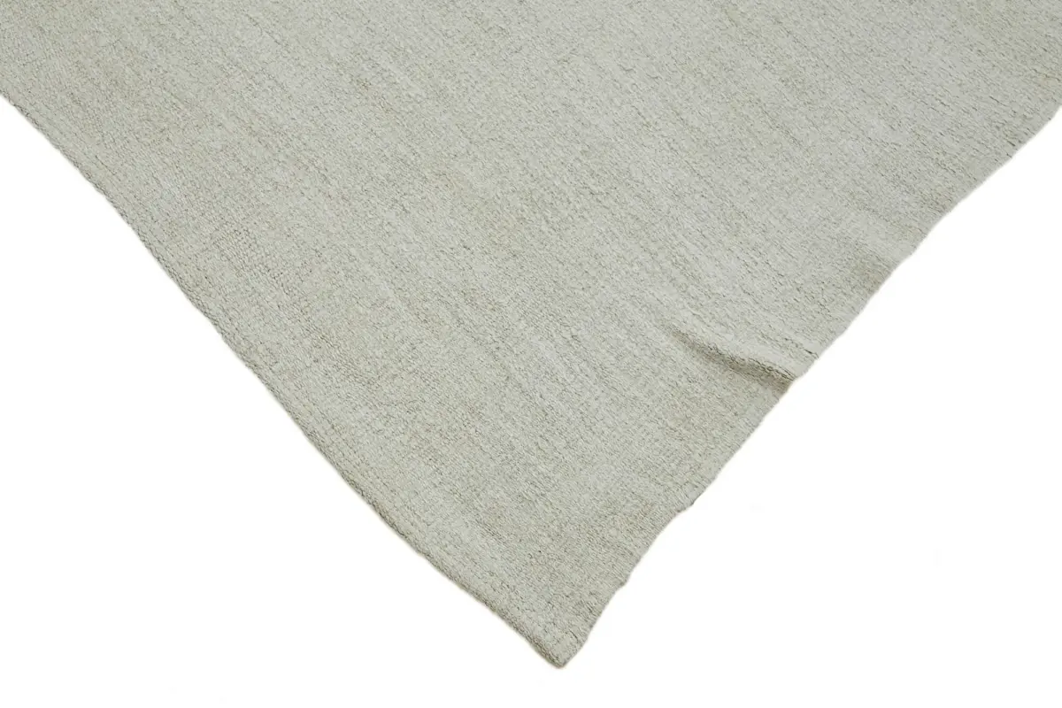 Kendir Çizgili Beyaz Kenevir İpinden El Dokuma Kilim-204x348 - Görsel 4