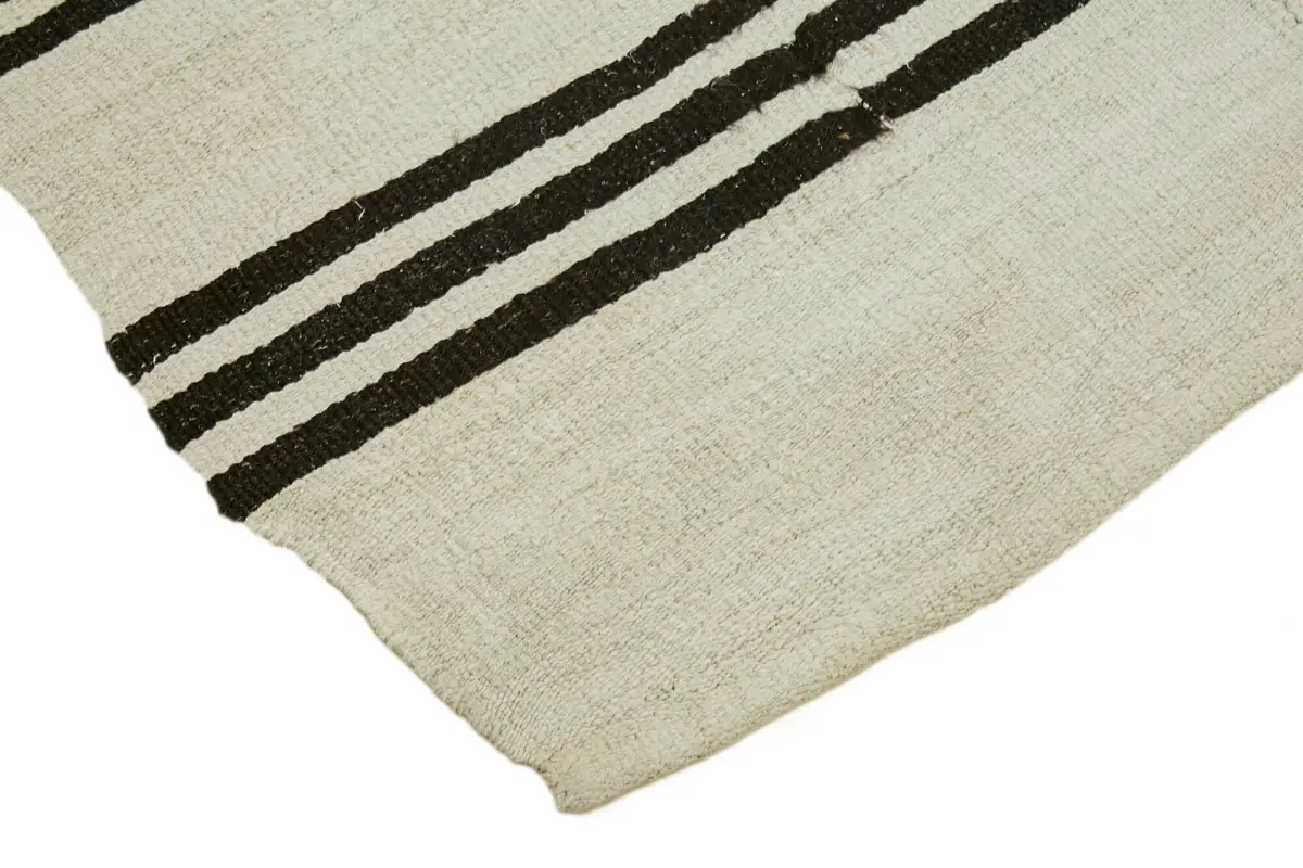 Kendir Çizgili Bej Kenevir İpinden El Dokuma Kilim-203x363 - Görsel 4