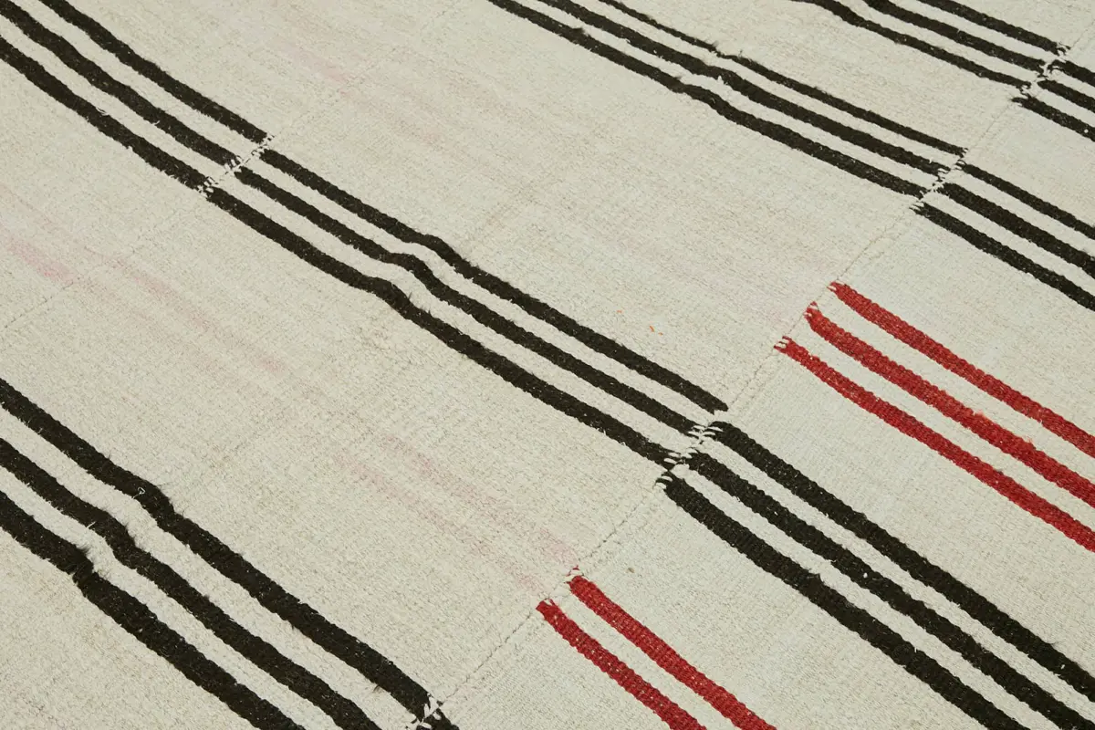 Kendir Çizgili Bej Kenevir İpinden El Dokuma Kilim-203x363 - Görsel 5