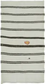 Kendir Çizgili Beyaz Kenevir İpinden El Dokuma Kilim-200x366