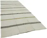 Kendir Çizgili Beyaz Kenevir İpinden El Dokuma Kilim-176x427 - Görsel 2