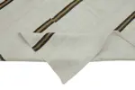 Kendir Çizgili Beyaz Kenevir İpinden El Dokuma Kilim-205x395 - Görsel 6