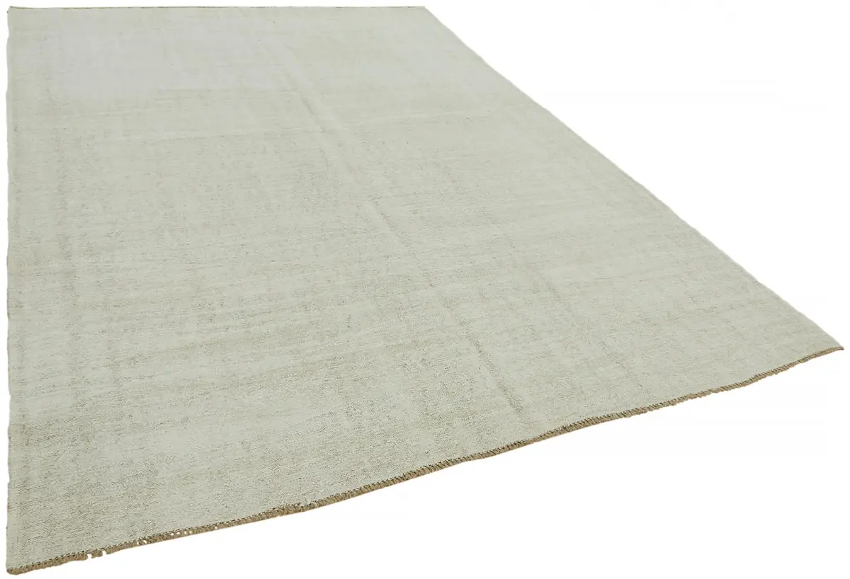 Kendir Çizgili Beyaz Kenevir İpinden El Dokuma Kilim-222x320 - Görsel 2