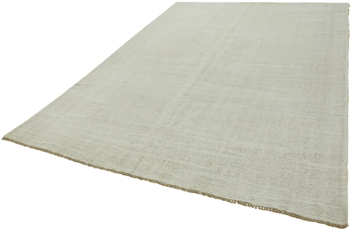 Kendir Çizgili Beyaz Kenevir İpinden El Dokuma Kilim-222x320 - Görsel 3