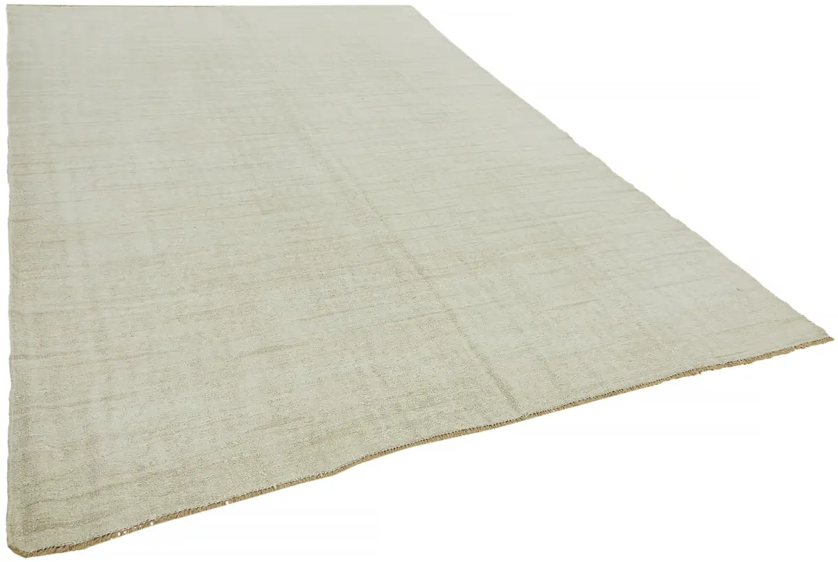 Kendir Çizgili Beyaz Kenevir İpinden El Dokuma Kilim-240x337 - Görsel 2