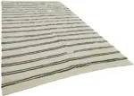 Kendir Çizgili Beyaz Kenevir İpinden El Dokuma Kilim-224x370 - Görsel 2