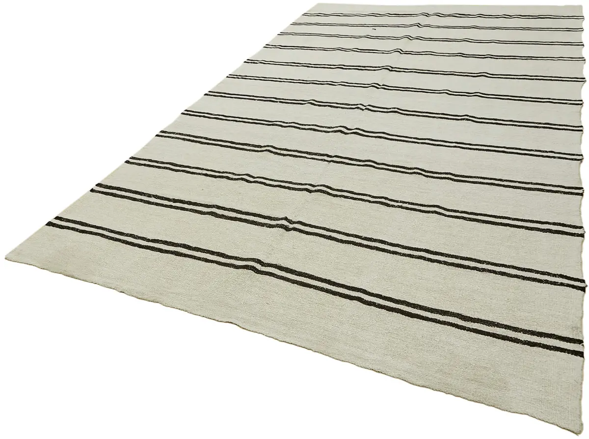 Kendir Çizgili Bej Kenevir İpinden El Dokuma Kilim-216x374 - Görsel 3