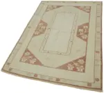 Anadolu Eskitme Bej Pamuk Üzerine Yün El Dokuma Halı-117x176 - Görsel 3