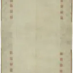 Anadolu Eskitme Bej Pamuk Üzerine Yün El Dokuma Halı-201x293