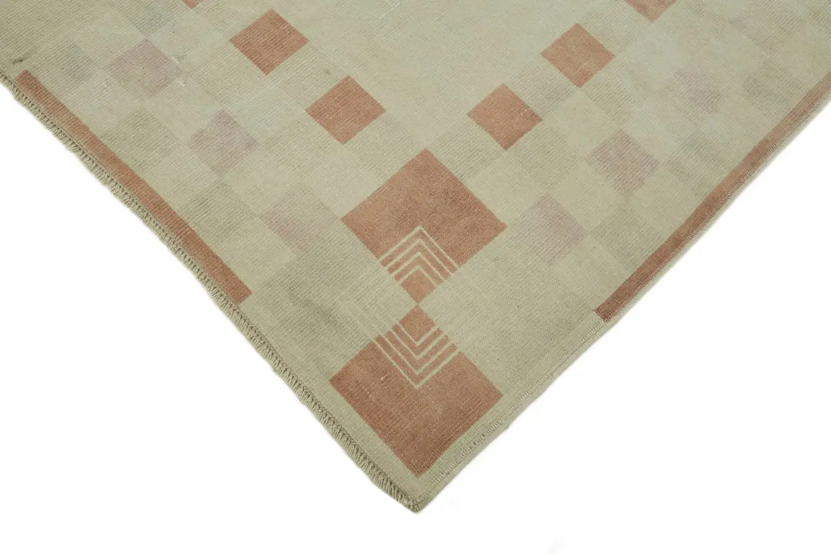Anadolu Eskitme Bej Pamuk Üzerine Yün El Dokuma Halı-201x293 - Görsel 4