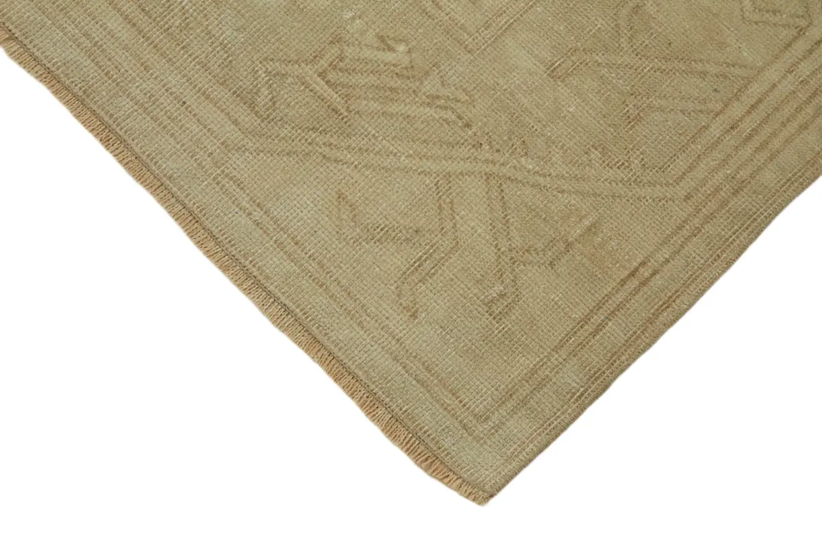 Anadolu Eskitme Bej Pamuk Üzerine Yün El Dokuma Halı-156x230 - Görsel 4
