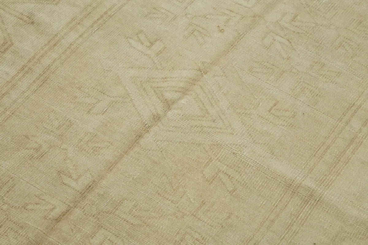 Anadolu Eskitme Bej Pamuk Üzerine Yün El Dokuma Halı-156x230 - Görsel 5