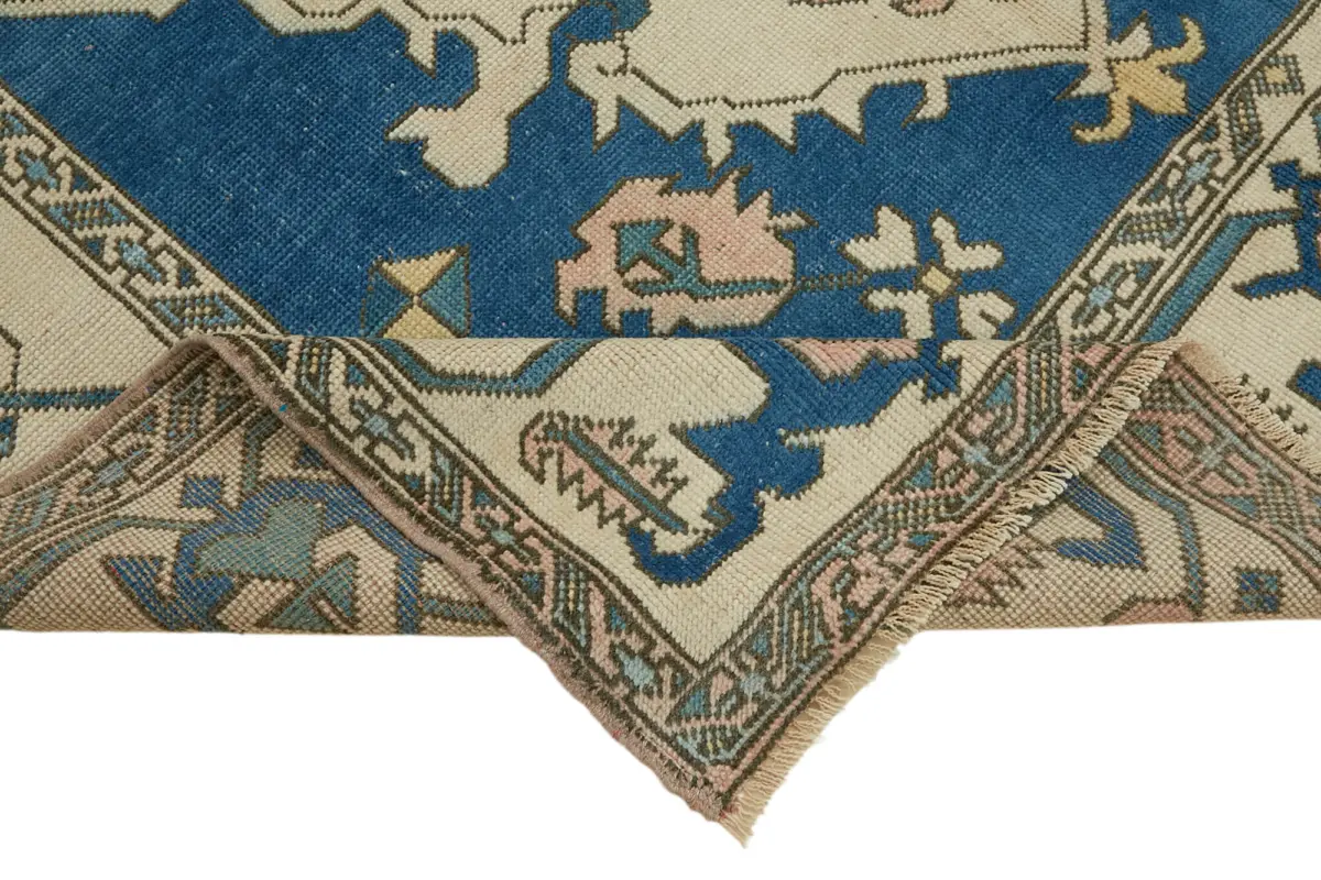 Anadolu Eskitme Bej Pamuk Üzerine Yün El Dokuma Halı-192x280 - Görsel 6