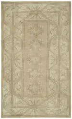 Anadolu Eskitme Bej Pamuk Üzerine Yün El Dokuma Halı-196x316