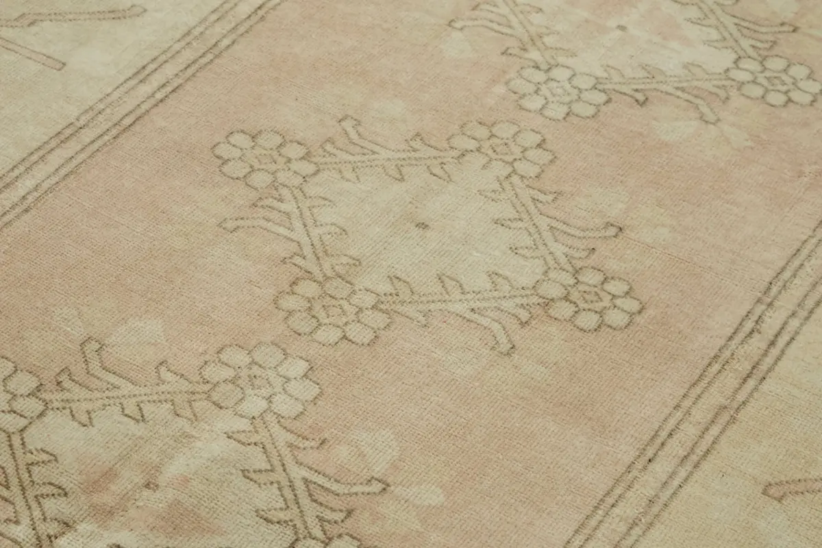 Anadolu Eskitme Bej Pamuk Üzerine Yün El Dokuma Halı-196x316 - Görsel 5