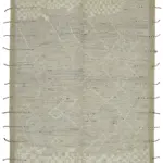 Tribal Modern Dizayn Bej Pamuk Üzerine Yün El Dokuma Halı-290x374