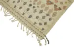Tribal Modern Dizayn Bej Pamuk Üzerine Yün El Dokuma Halı-292x377 - Görsel 4