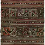 Anadolu Eskitme Multi Renk Pamuk Üzerine Yün El Dokuma Kilim-136x230