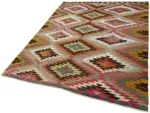 Anadolu Eskitme Multi Renk Pamuk Üzerine Yün El Dokuma Kilim-170x214 - Görsel 3