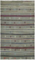 Anadolu Eskitme Multi Renk Pamuk Üzerine Yün El Dokuma Kilim-148x250