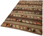 Anadolu Eskitme Multi Renk Pamuk Üzerine Yün El Dokuma Kilim-148x233 - Görsel 3