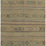 Anadolu Eskitme Multi Renk Pamuk Üzerine Yün El Dokuma Kilim-170x222