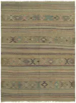 Anadolu Eskitme Multi Renk Pamuk Üzerine Yün El Dokuma Kilim-170x222