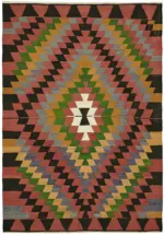 Anadolu Eskitme Multi Renk Pamuk Üzerine Yün El Dokuma Kilim-170x237