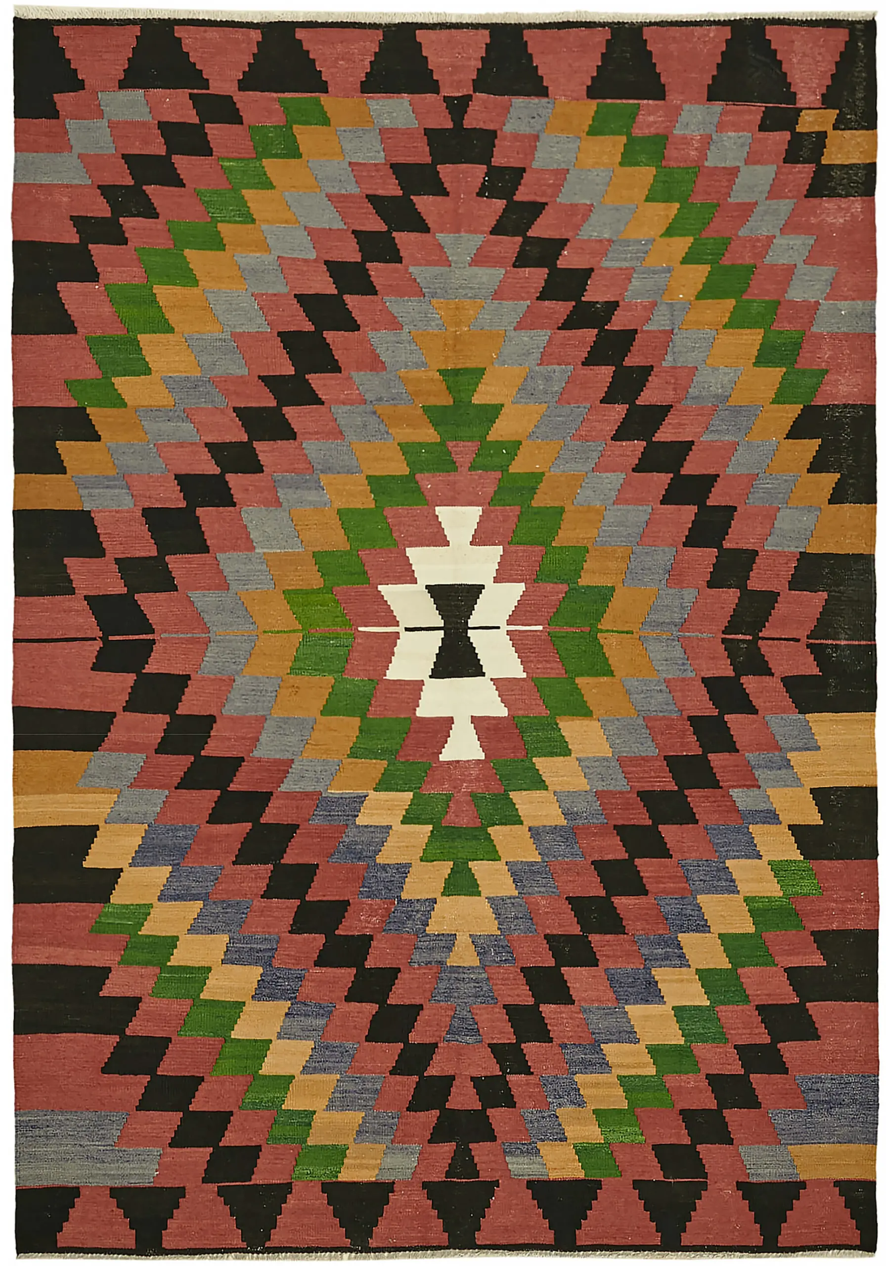 Rc_45941_0_Multicolor_Anatolian_Kilim_Rugs Anadolu Eskitme Multi Renk Pamuk Üzerine Yün El Dokuma Kilim-170x237 - Görsel 1