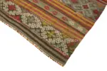 Anadolu Eskitme Multi Renk Pamuk Üzerine Yün El Dokuma Kilim-154x250 - Görsel 4