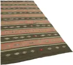 Anadolu Eskitme Multi Renk Pamuk Üzerine Yün El Dokuma Kilim-164x330 - Görsel 2