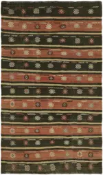 Anadolu Eskitme Multi Renk Pamuk Üzerine Yün El Dokuma Kilim-188x314