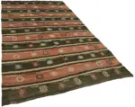 Anadolu Eskitme Multi Renk Pamuk Üzerine Yün El Dokuma Kilim-188x314 - Görsel 2