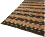 Anadolu Eskitme Multi Renk Pamuk Üzerine Yün El Dokuma Kilim-185x320 - Görsel 3