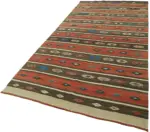 Anadolu Eskitme Multi Renk Pamuk Üzerine Yün El Dokuma Kilim-170x348 - Görsel 3