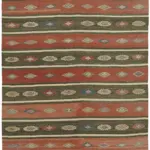 Anadolu Eskitme Multi Renk Pamuk Üzerine Yün El Dokuma Kilim-166x290