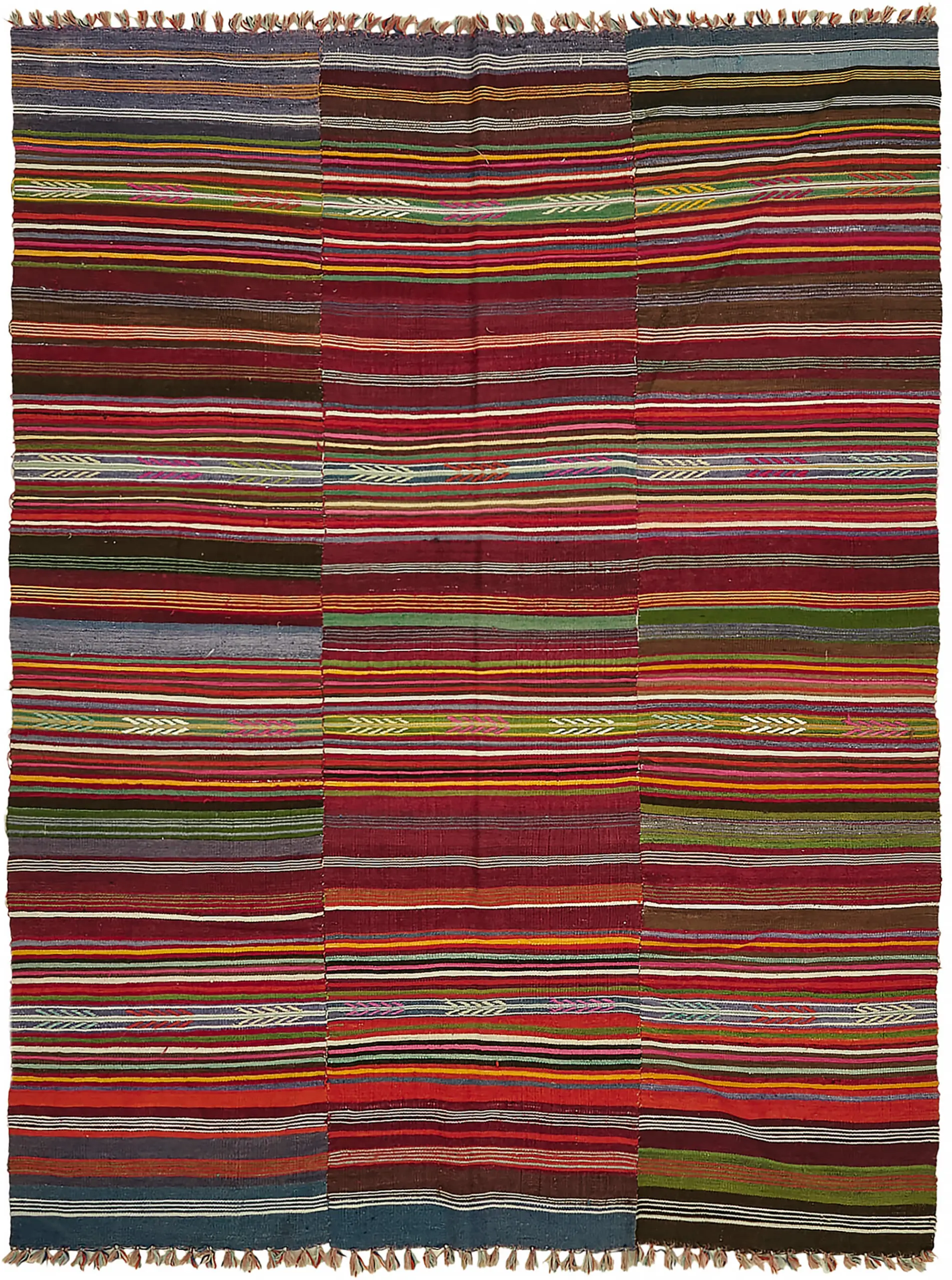 Rc_45953_0_Multicolor_Anatolian_Kilim_Rugs Anadolu Eskitme Multi Renk Pamuk Üzerine Yün El Dokuma Kilim-197x263 - Görsel 1