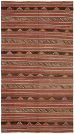 Anadolu Eskitme Multi Renk Pamuk Üzerine Yün El Dokuma Kilim-167x292